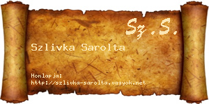 Szlivka Sarolta névjegykártya